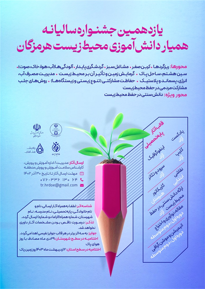 هرمزگان: پوستر يازدهمين جشنواره هميار محيط زيست